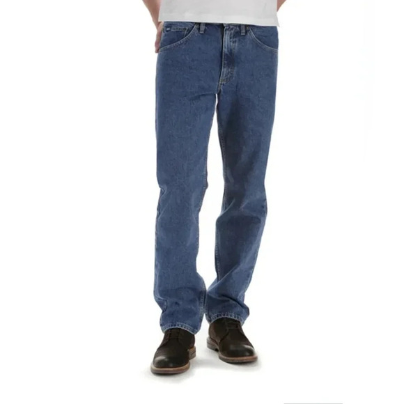 Lee Regular Fit Men's Jeans Sz 40x32 Dark Wash Straight Leg Tall High Rise - Picture 1 of 13